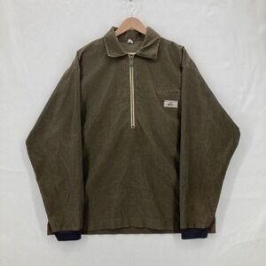 Vintage Triple Five Soul Pullover Mens One Size Brown Wool Cord Half Zip NYC 90s